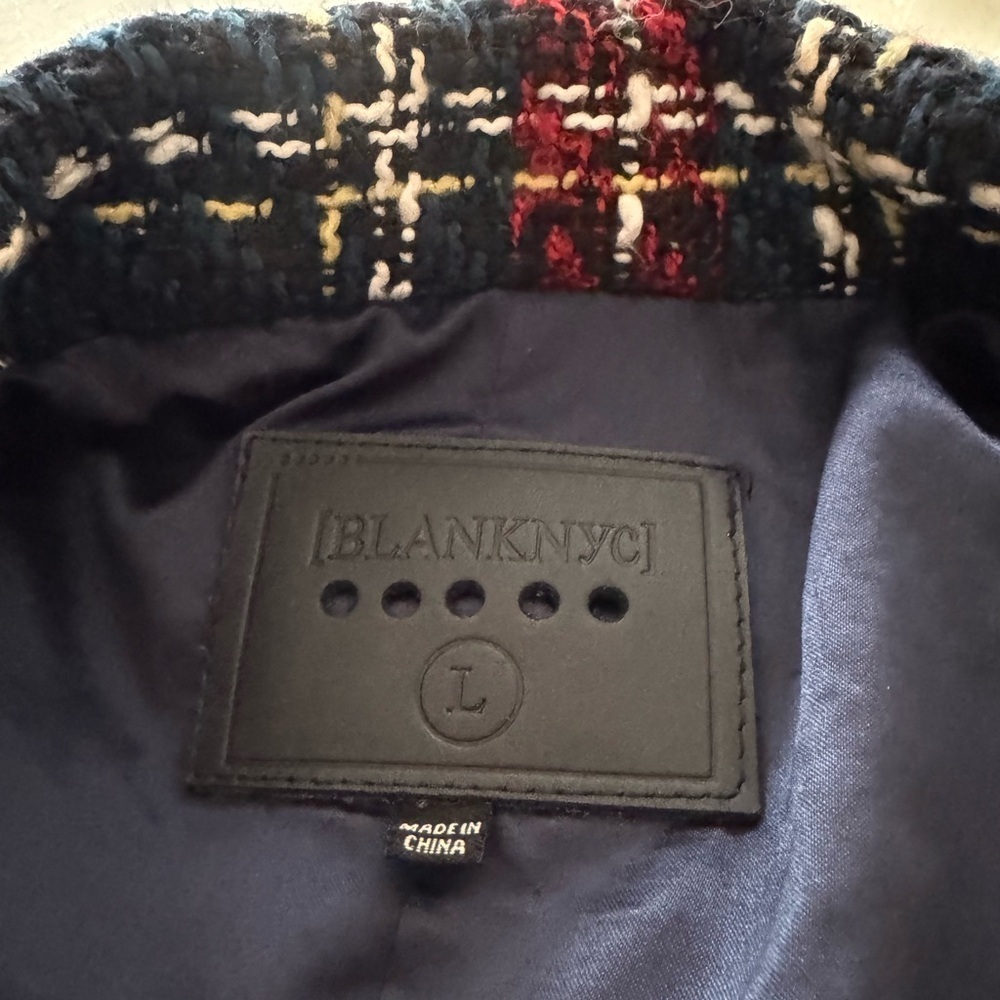 BlankNYC- Multicolored Tweed Prep School Plaid Blazer Jacket - Picture 4 of 4